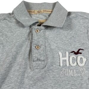 SOLD***Vintage Y2k Hollister Polo Shirt Super Cut Logo Embroidered Preppy